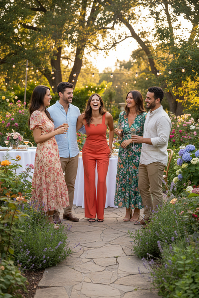 Orange Jumpsuit - Garden Party Candid