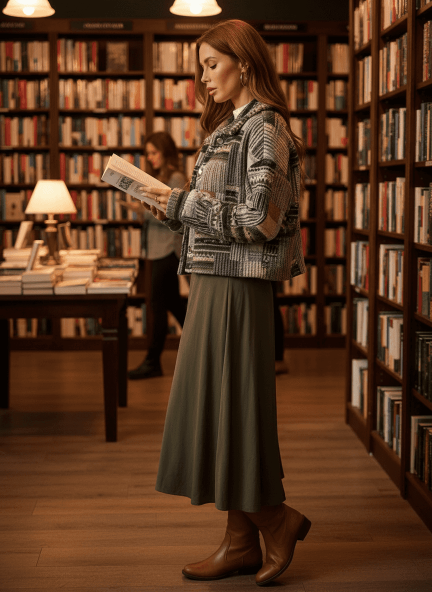 Patchwork Knit Cardigan - Cropped Button-Up Jacket - Fashions Envy