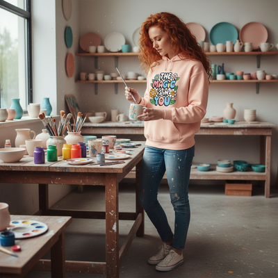 Peachy Hoodie - Pottery Studio