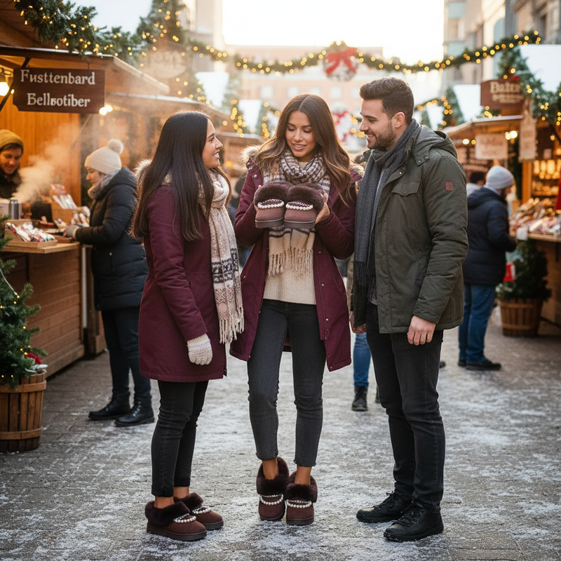 Pearl Embellished Luxury Fur Lined Winter Boots Lifestyle Image 3