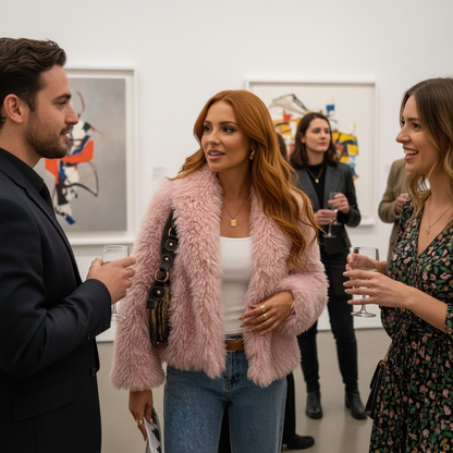 Pink Faux Fur Jacket Lifestyle