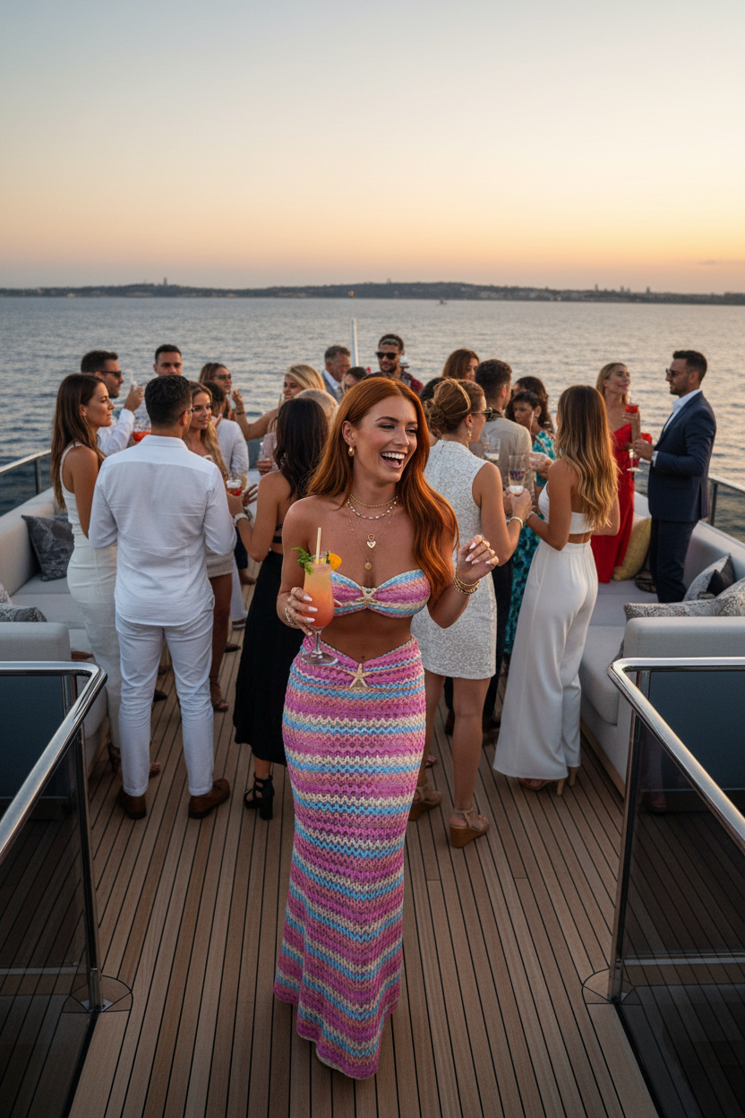 Pink Striped Backless Set Image 2