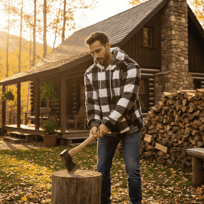 Buffalo Plaid Sherpa Hoodie - Cozy Fleece Pullover - Fashions Envy