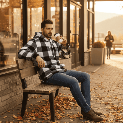 Buffalo Plaid Sherpa Hoodie - Cozy Fleece Pullover - Fashions Envy