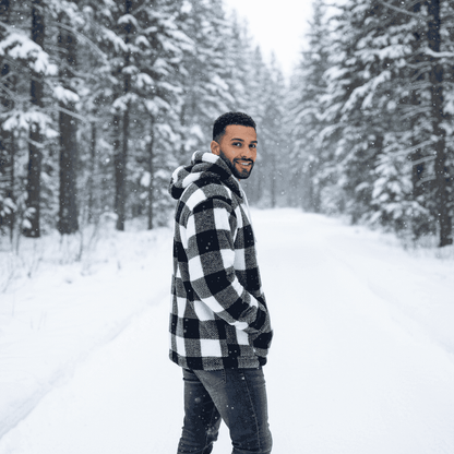 Buffalo Plaid Sherpa Hoodie - Cozy Fleece Pullover - Fashions Envy