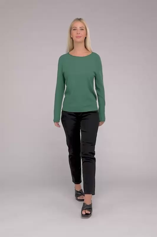 Long Sleeve Viscose Round Neck Basic Sweater