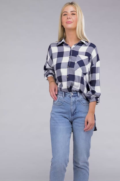 Classic Plaid Long Sleeve Casual Flannel Shirt