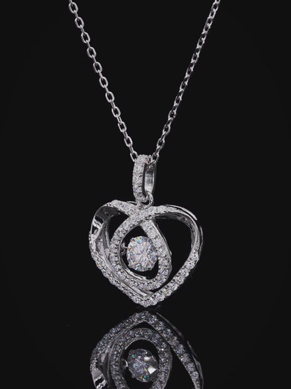 Moissanite 925 Sterling Silver Heart Shape Necklace