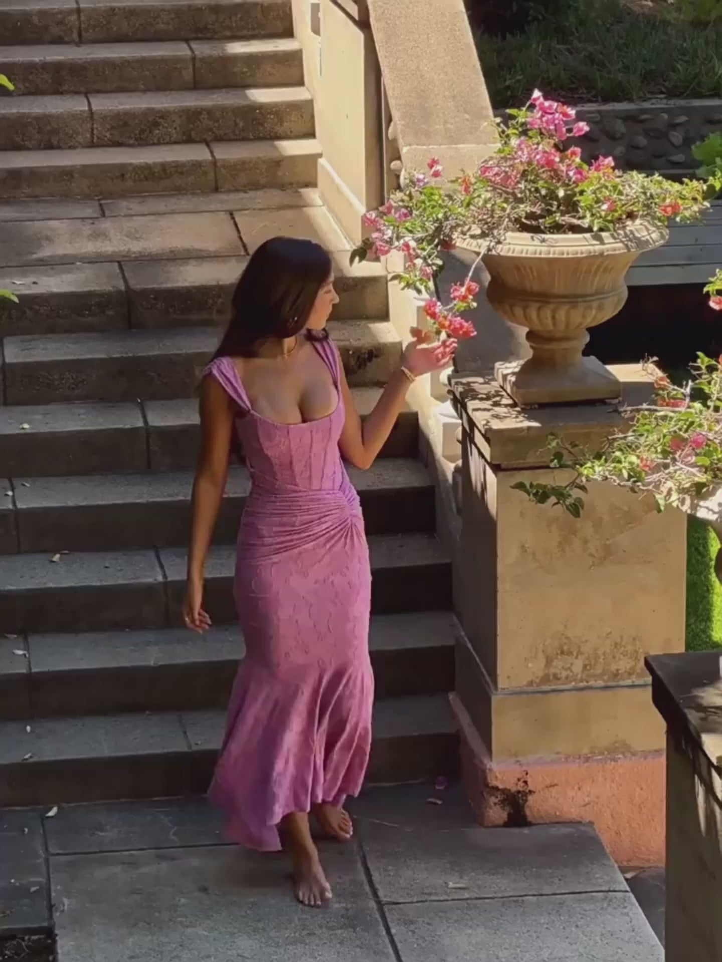 Load video: Off-Shoulder Evening Dress - Ruched Mermaid Gown