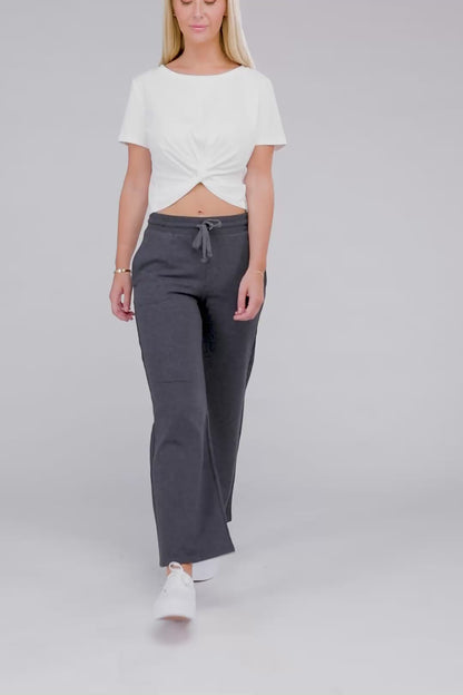 Casual Lounge Wide Pants with Drawstrings