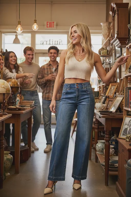 Load video: RISEN Wide Baggy Jeans - Mid Rise Relaxed Fit