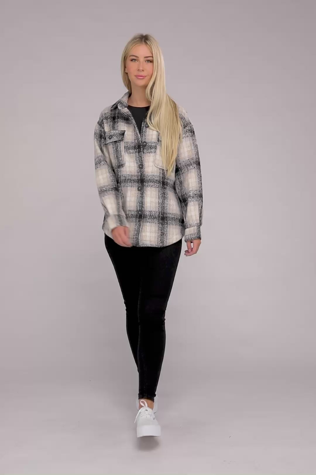 Cozy Plaid Flannel Long Sleeve Casual Shacket