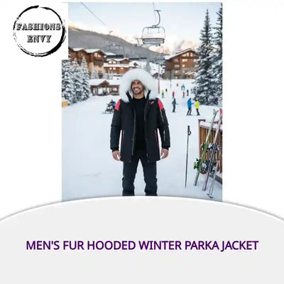 Men's Fur Hooded Winter Parka Jacket by@Outfy