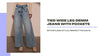 Tied Wide Leg Denim Jeans with Pockets by@Outfy