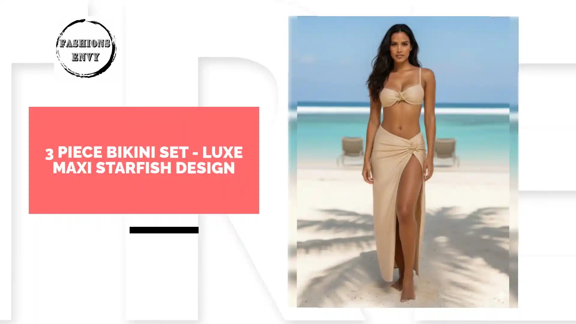3 Piece Bikini Set - Luxe Maxi Starfish Design by@Outfy