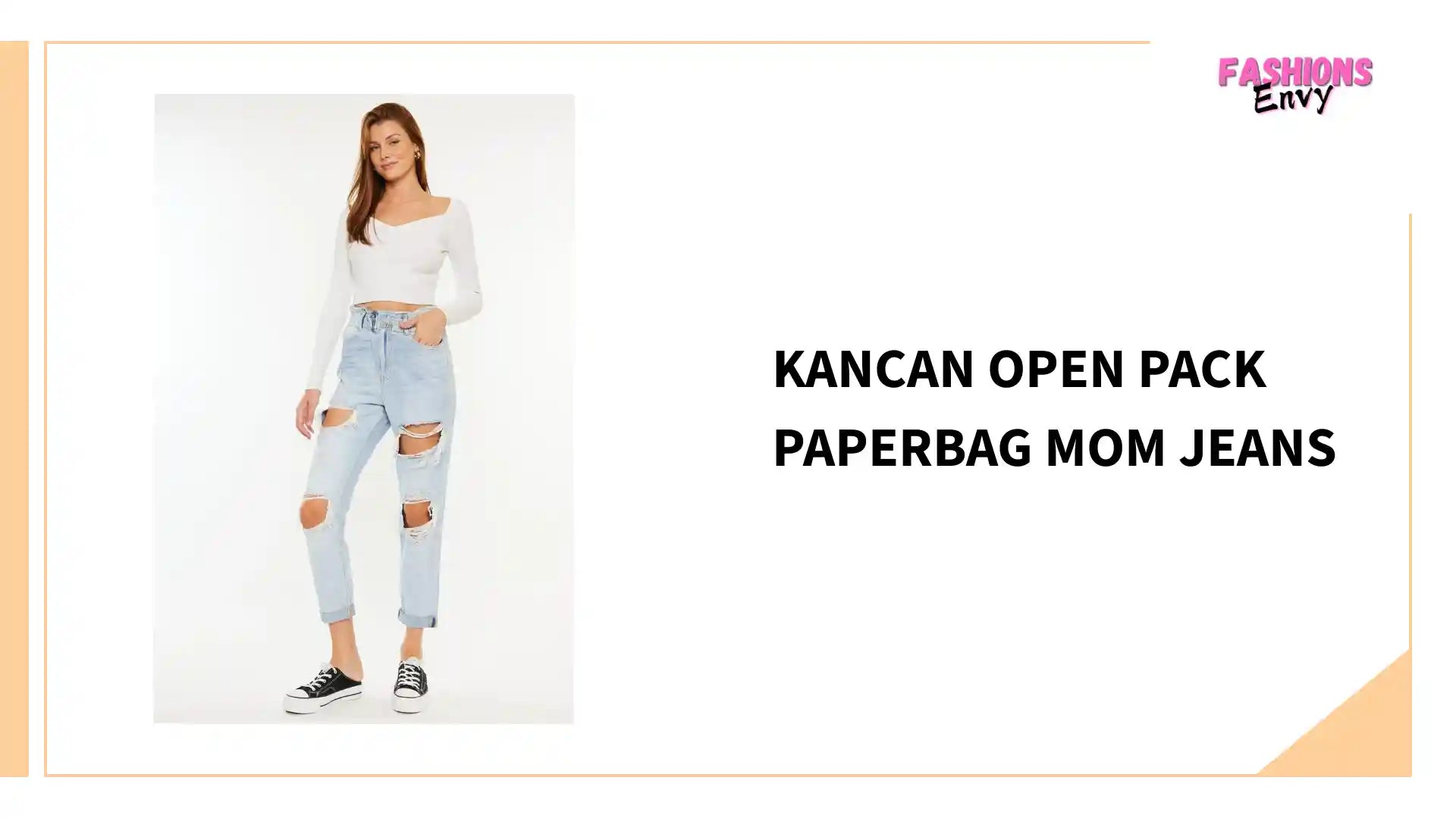 Kancan Open Pack Paperbag Mom Jeans by@Outfy