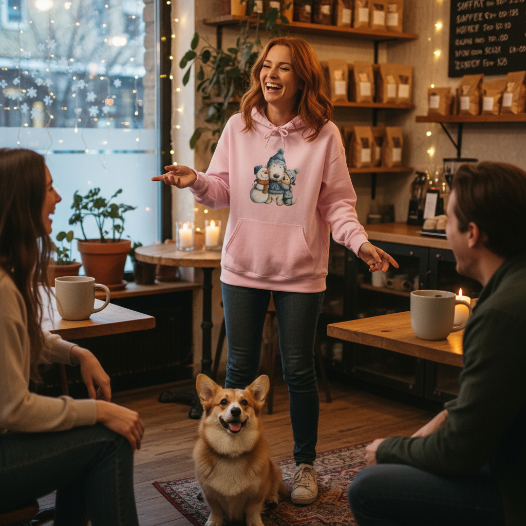 Puppy Snowman Hoodie with Dog 2