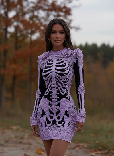 Purple skeleton dress lifestyle image