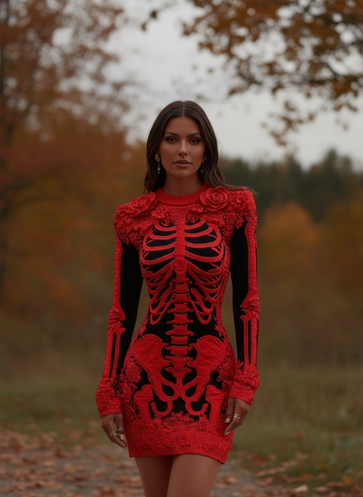 Red skeleton dress lifestyle image