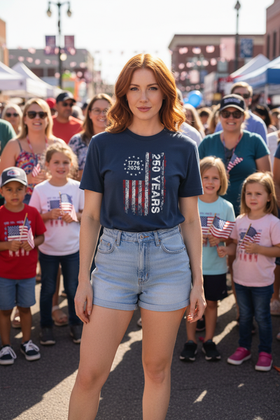 America 250 T-Shirt - Vertical Flag 250th Anniversary - Fashions Envy