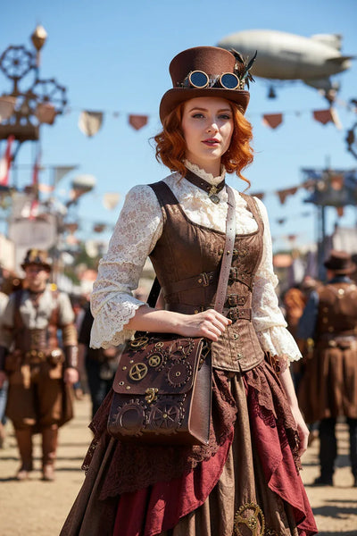 Steampunk Gear Bag - Mechanical Crossbody with Gears - Fashions Envy