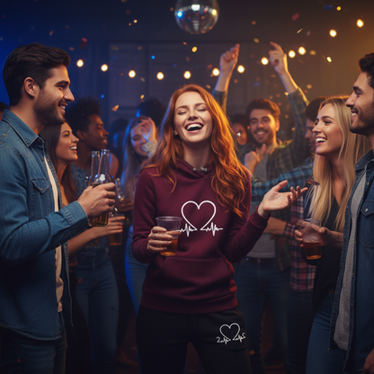 Redhead woman at house party