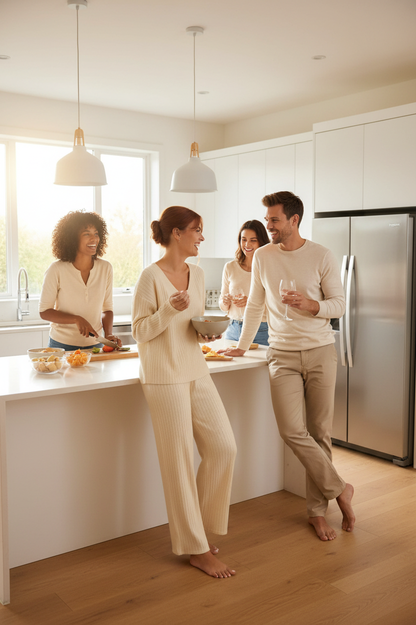 Ribbed Loungewear Set - V-Neck Top Wide-Leg Pants - Fashions Envy