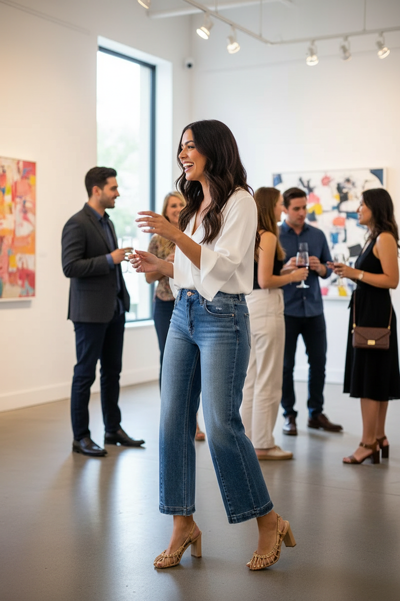 RISEN crop boyfriend jeans lifestyle image