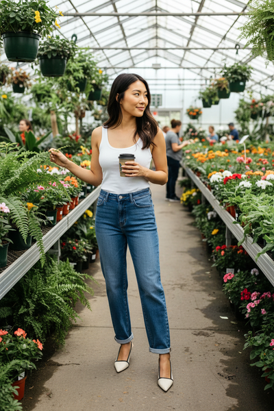 RISEN High Rise Jeans Women - Relaxed Fit Ankle Cuff - Fashions Envy