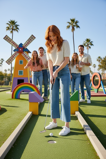 RISEN Crop Wide Leg Jeans - Tummy Control Mid Rise Front Slit - Fashions Envy