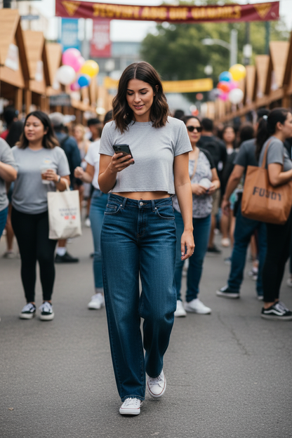 RISEN Wide Baggy Jeans Women - Mid Rise Relaxed Fit - Fashions Envy