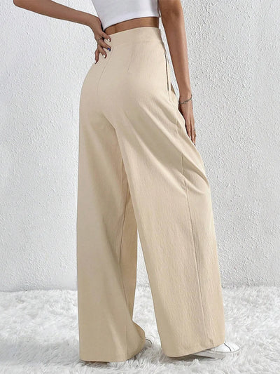Trendsi Ruched Pants in Beige with a Wide-Leg Design for a Stylish and Comfortable Fit