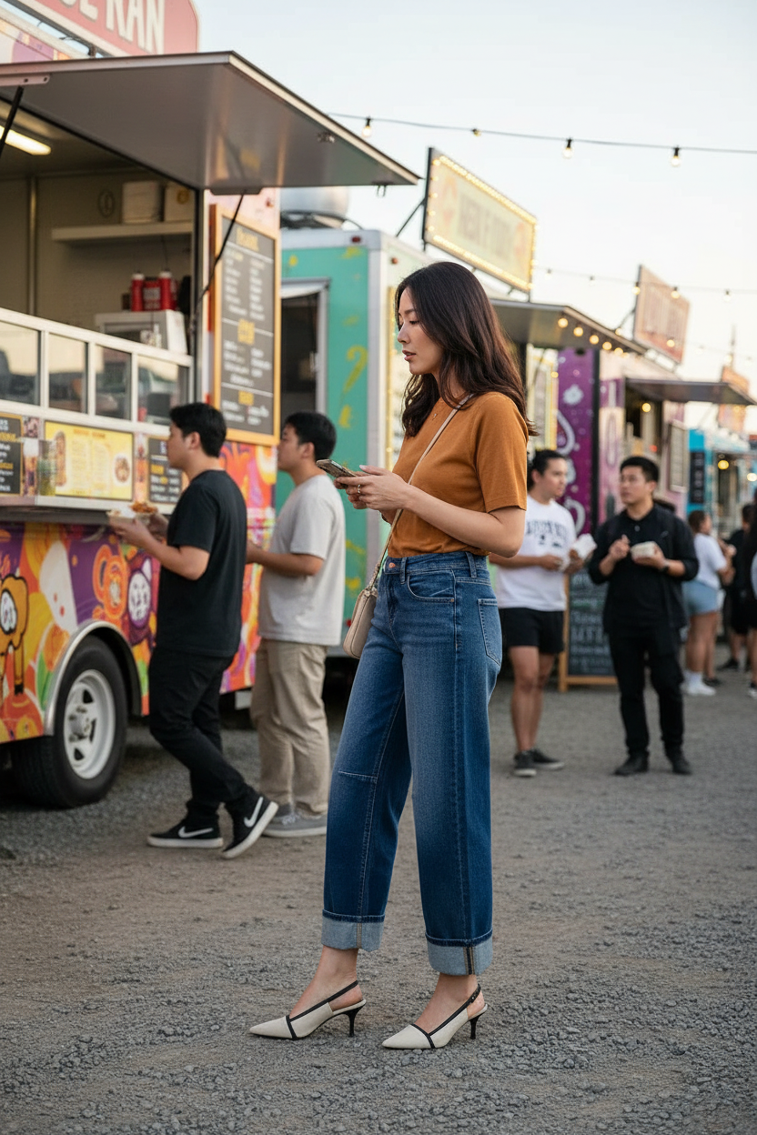 Slot 3 - Asian Woman at Food Truck Festival