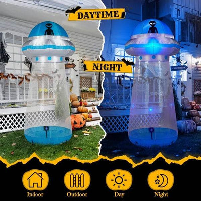 8.8 FT Halloween Inflatable UFO Yard Decoration - Interactive LED UFO Display - Fashions Envy