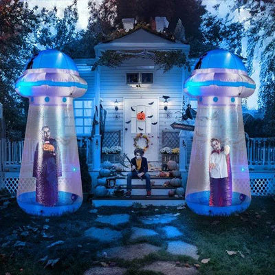 8.8 FT Halloween Inflatable UFO Yard Decoration - Interactive LED UFO Display - Fashions Envy