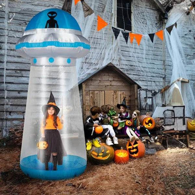 8.8 FT Halloween Inflatable UFO Yard Decoration - Interactive LED UFO Display - Fashions Envy