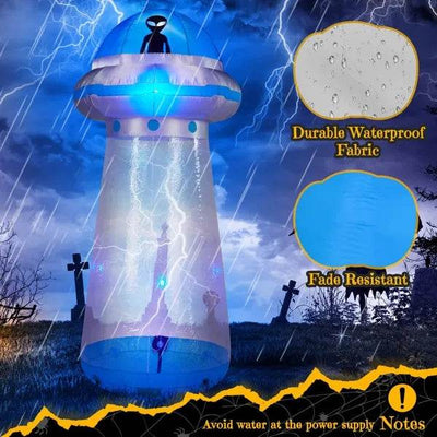 8.8 FT Halloween Inflatable UFO Yard Decoration - Interactive LED UFO Display - Fashions Envy