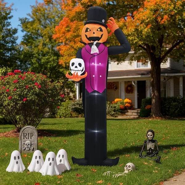 12FT Giant Halloween Inflatable Blow Up Decorations - Spooky Pumpkin Man - Fashions Envy