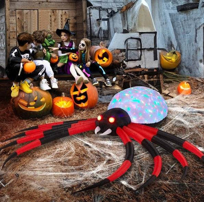 Giant Halloween Spider Inflatable - 11.8 FT LED Crawling Spider - Fashions Envy