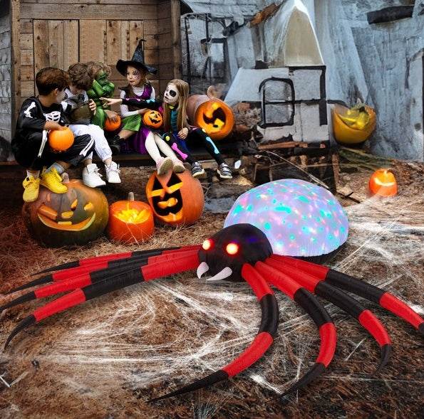 Giant Halloween Spider Inflatable - 11.8 FT LED Crawling Spider - Fashions Envy