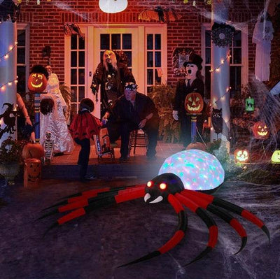 Giant Halloween Spider Inflatable - 11.8 FT LED Crawling Spider - Fashions Envy
