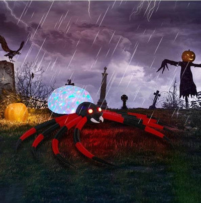 Giant Halloween Spider Inflatable - 11.8 FT LED Crawling Spider - Fashions Envy