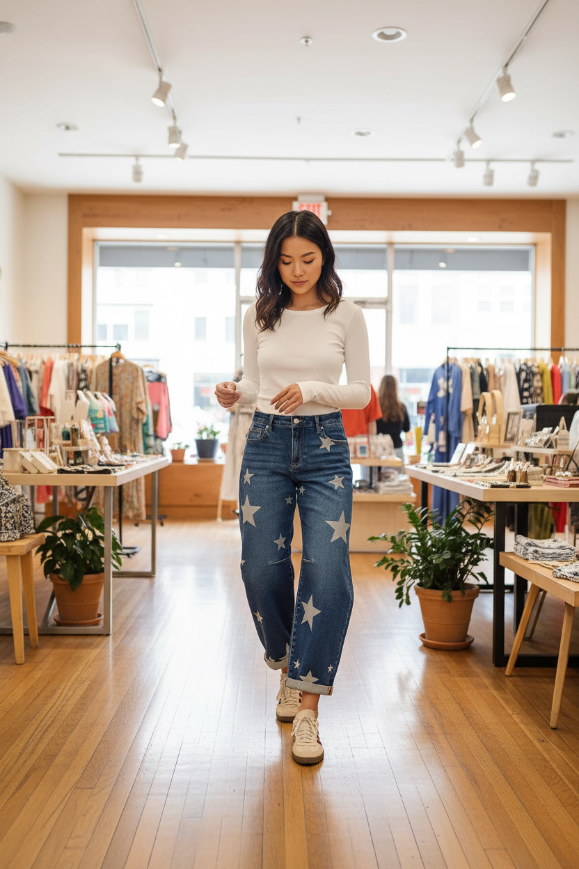 Star Print Jeans Lifestyle 2