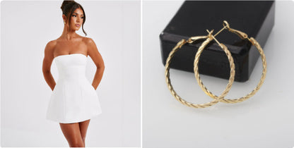 Stylish Strapless A-Line Mini Dress in White for a Chic Summer Look