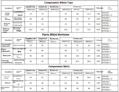 Trendsi three piece bikini set with skirt featuring adjustable bikini tops, bottoms, and skirts in various sizes