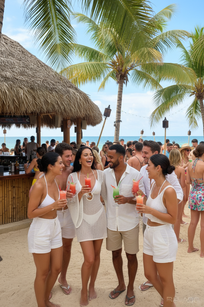 Tropical beach bar lifestyle image