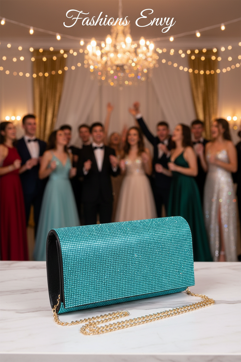 Turquoise Clutch with Prom Party