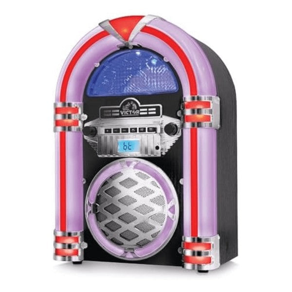 Victor Wilshire Bluetooth Jukebox with retro design and colorful LED lighting by Jupiter Gear
