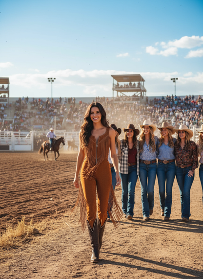 Western Fringe Jumpsuit Lifestyle 3