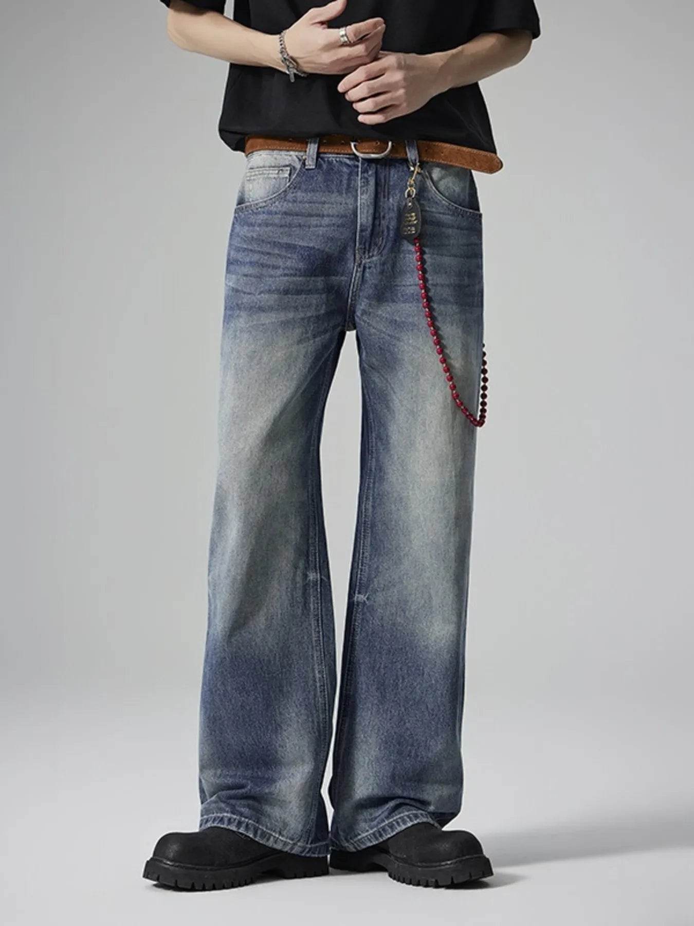 Trendsi Wide Leg Washed Jeans in light blue with a relaxed fit and stylish design
